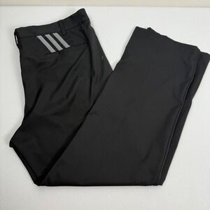 Adidas Golf Pants Mens 38x30 Black Straight Leg Performance Activewear Trousers